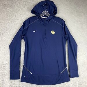 Nike Hoodie Womens M Navy 1/4 Zip Dri-Fit Concordia University Tornados Running